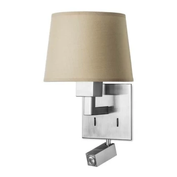 Image of Leds-c4 Lighting - Leds-C4 Bali - LED 2 Light Indoor Wall Light Satin Nickel with Reading Lamp, E27