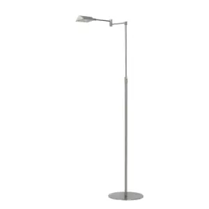 Image of Nuvola Classic Floor Reading Lamp - Ø20cm - LED Dim. - 1x9W 3000K - Satin Chrome