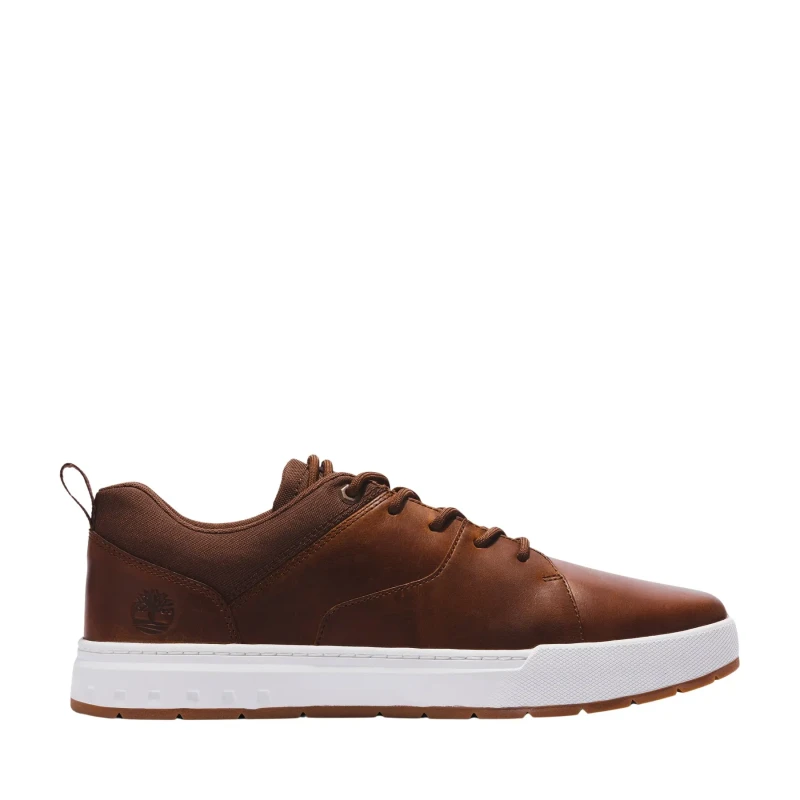 Image of Timberland Maple Grove Leather Mens Fashion Trainers - Brown - Size:UK 11.5