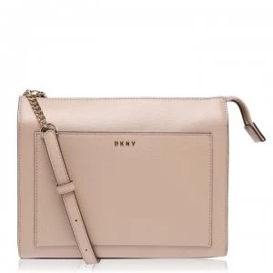 Image of DKNY Sutton Chain Medium Boxy Cross Body Bag - Sand SAN