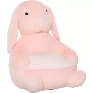 Image of Homcom - Animal Kids Sofa Chair Cartoon Rabbit Plush Armchair 60x50x59cm Pink