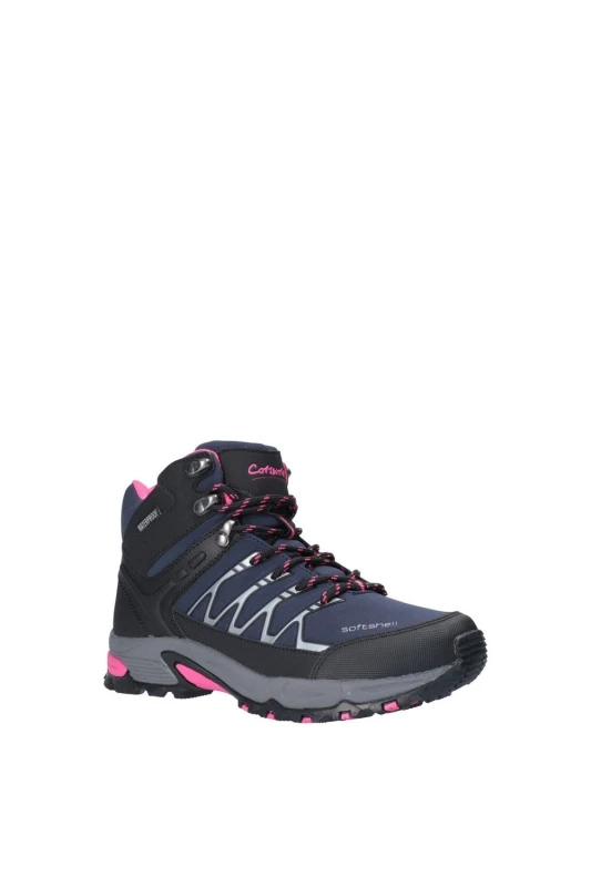 Image of Cotswold Womens Abbeydale Mid Softshell Walking Boots UK Size 5 (EU 38) Navy/Black/Fuchsia COT678-NAVY-5