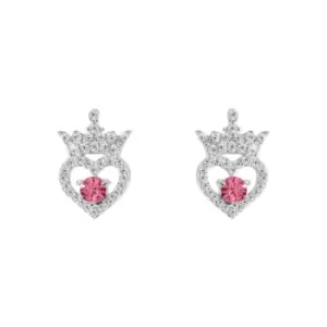 Image of Disney Princess Sterling Silver Birthstone Crown Earrings ? October E906315ROCTL