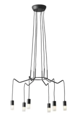 Image of Spider 6 Light Hanging Wire Pendant, Anthracite, G9