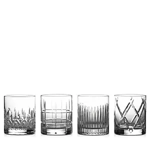Image of Waterford Short Stories Double Old Fashioned Glass, Set of 4, (Mixed (Aras, Cluin, Lismore & Olann)