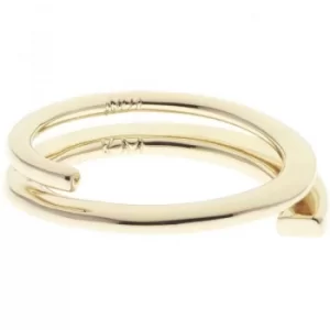Image of Ladies Karen Millen Gold Plated Axial Sculpture Ring Size ML