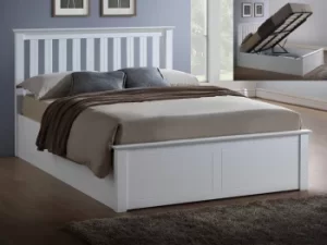 Image of ASC Sienna 4ft Small Double White Wooden Ottoman Bed Frame