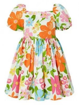 Image of Monsoon Girls S.E.W. Otilia Floral Poplin Dress - White