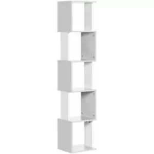Image of 5-Tier Bookshelf Freestanding Bookcase Storage Shelves Study, Light Grey - Homcom