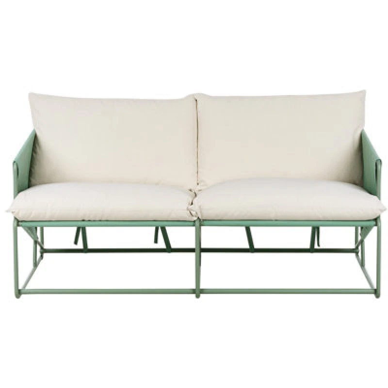 Image of Beliani Garden Sofa 2 Seater Ponte Metal Green