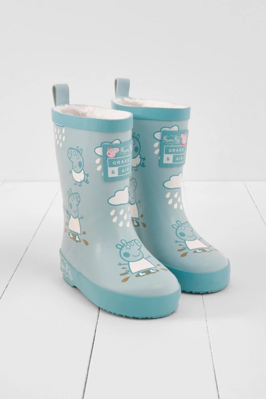 Image of Grass & Air Peppa Pig Colour Changing Wellies in Blue Size: 8 Blue Unisex 8