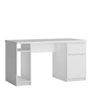Image of Fribo 1 Door 1 Drawer Twin Pedestal Desk In White