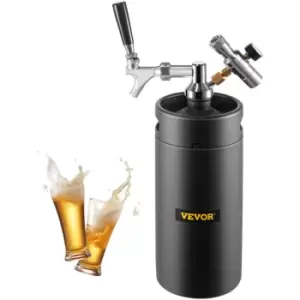 Image of Beer Growler Tap System, 135Oz Mini Keg, 4L Pressurized Beer Growler, 304 Stainless Steel Mini Keg Growler, Comes with Dual Pressure Display CO2
