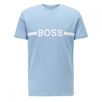Image of Hugo Boss Stripe Logo T-Shirt Light Blue Size L Men