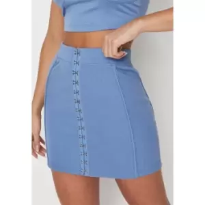 Image of Missguided Corset Mini Skirt - Blue