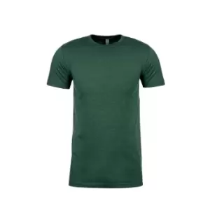 Image of Next Level Adults Unisex Suede Feel Crew Neck T-Shirt (S) (Heather Forest Green)