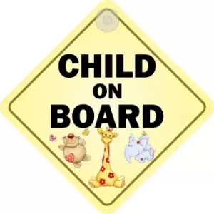 Image of Suction Cup Diamond Window Sign - Child on board- CASTLE PROMOTIONS- DH70