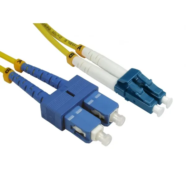 Image of Cables Direct 2m OS2 Fibre Optic Cable, LC - SC (Single Mode)