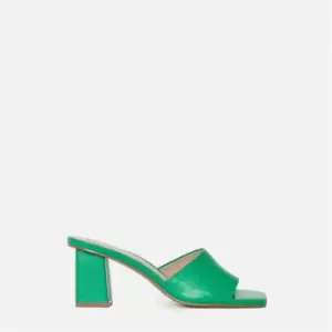 Image of Missguided Block Heeled Mules - Green