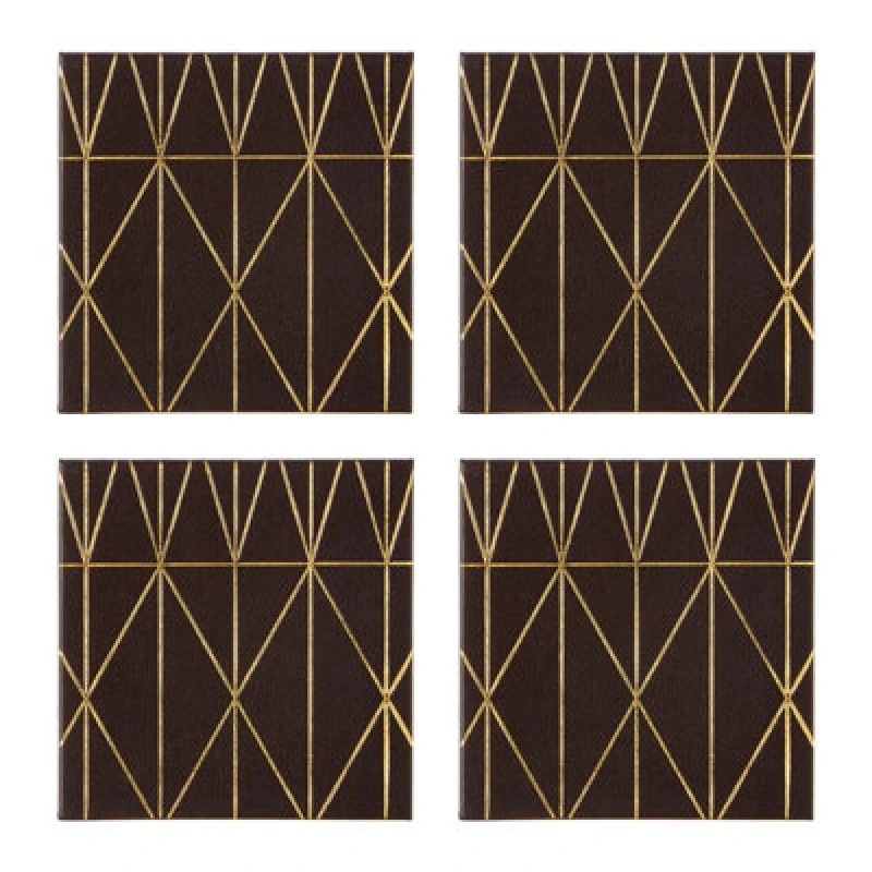 Image of Premier Housewares Geome Prism Black And Gold Coasters Black