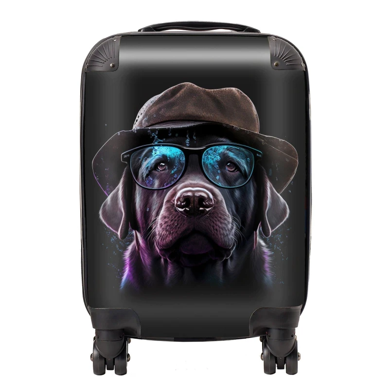 Image of Warren Reed - Designer Labrador Retriever Dog Splashart Suitcase Size: Medium Multicolor Unisex Medium