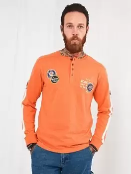 Image of Joe Browns Road Trip Henley - Orange, Size L, Men