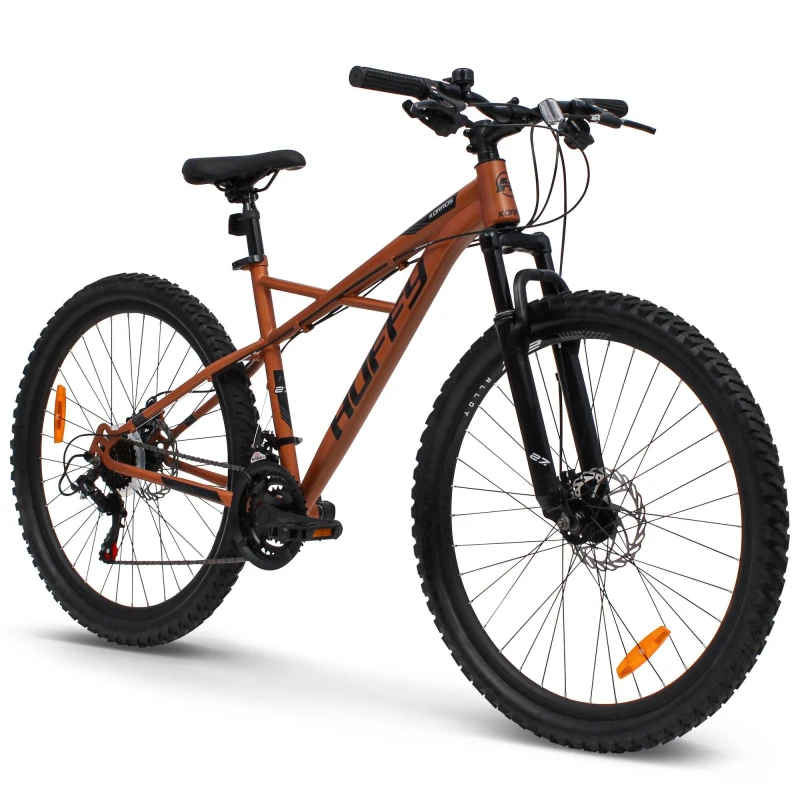 Image of Huffy Korros 27.5-Inch 21-Speed Bronze Hardtail Mountain Bike in Brown Brown Unisex