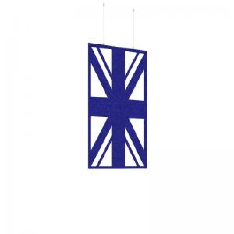 Image of Piano Chords Acoustic Patterned Hanging Screens In Dark Blue H1200 x W600mm with Hanging Wires And Hooks - Union (4 Pack)