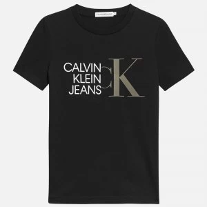 Image of Calvin Klein Jeans Girls Hybrid Logo Fitted T-Shirt - Black - 16 Years