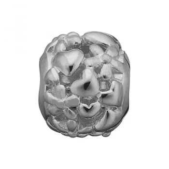 Image of Ladies Christina Sterling Silver Hearts & Flowers Bead Charm