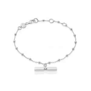 Image of Stacked T Bar Sterling Silver Bracelet BRB8002_SLV
