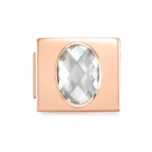 Image of Nomination GLAM Rose Gold Faceted Oval CZ Charm