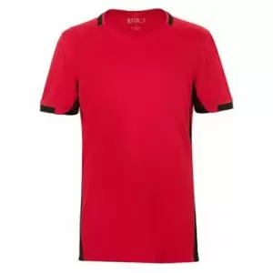 Image of SOLS Childrens/Kids Classico Contrast Short Sleeve Football T-Shirt (8 Years) (Red/Black)