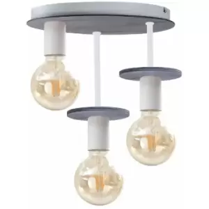 Image of Keter Saturn Multi Arm Semi Flush Ceiling Light Grey, 30cm, 3x E27