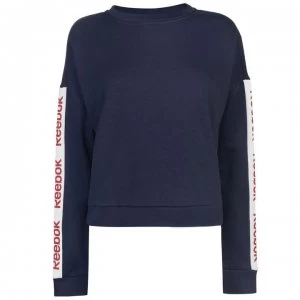 Image of Reebok Linear Crew Neck Sweatshirt Ladies - Heritage Navy