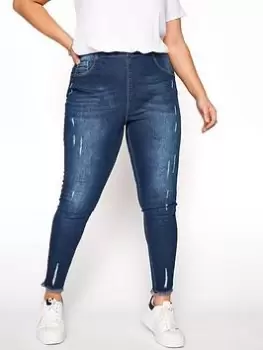 Image of Yours Jenny Scratch Jegging - Indigo, Size 20, Women