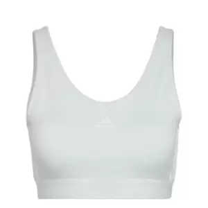 Image of adidas Essentials 3-Stripes Crop Top With Removable Pads - Blue