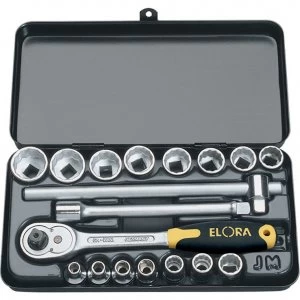 Image of Elora 18 Piece 3/8" Drive Hex and Bi Hex Socket Set Metric 3/8"