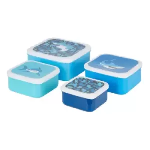 Image of Set of 4 Blue Shark Lunch Boxes
