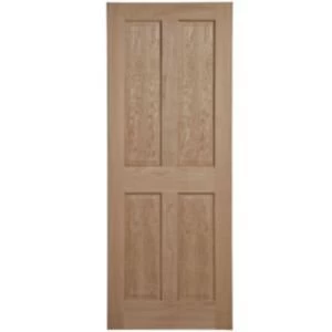 Image of 4 Panel Oak Veneer Unglazed Internal Fire Door H1981mm W838mm