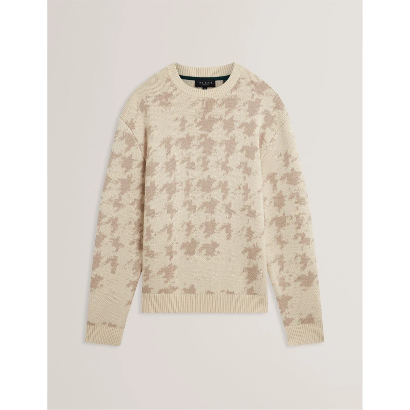 Image of Ted Baker Mens Crew Neck Knitted Top Ecru male M (3)
