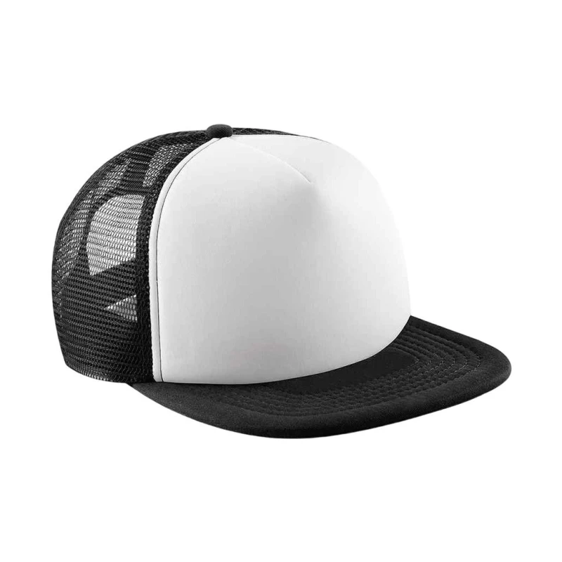 Image of Beechfield Vintage Snapback Trucker Cap in Jet Black Jet Black Unisex One Size