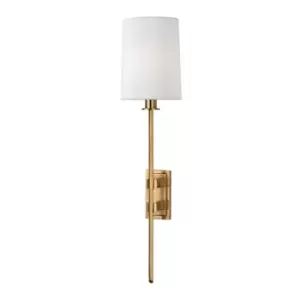 Image of Fredonia 1 Light Wall Sconce Brass, Faux Silk