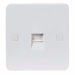 Image of KnightsBridge Pure 4mm 1G White Telephone Master Socket Flush Wall Switch