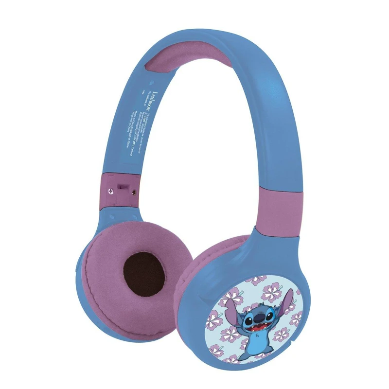 Image of LEXIBOOK HPBT010D Wireless Bluetooth Kids Headphones - Disney Stitch, Pink,Blue 3380743099477