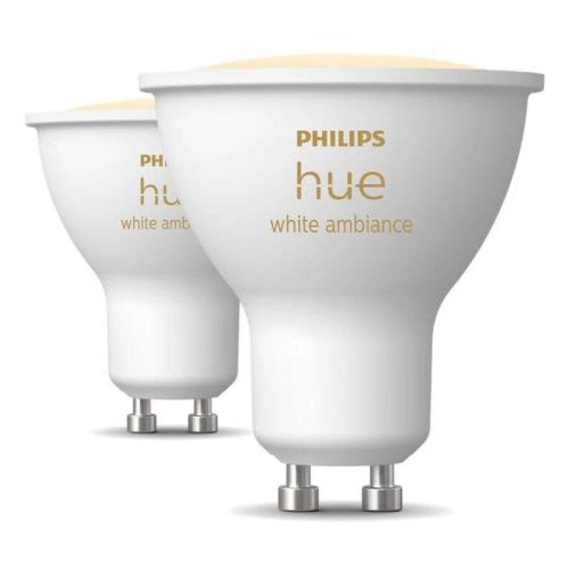 Image of Philips Hue White Ambiance GU10 Double Pack - White