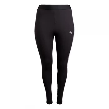 Image of adidas Essentials 3-Stripes Leggings (Plus Size) Womens - Black / White