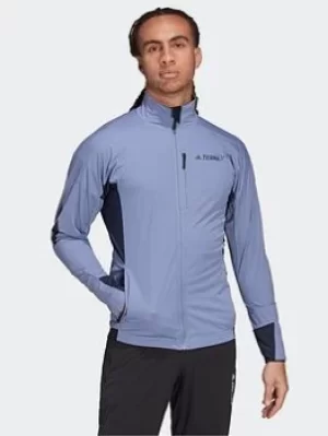 Image of adidas Terrex Xperior Cross-country Ski Soft Shell Jacket, Blue, Size L, Men