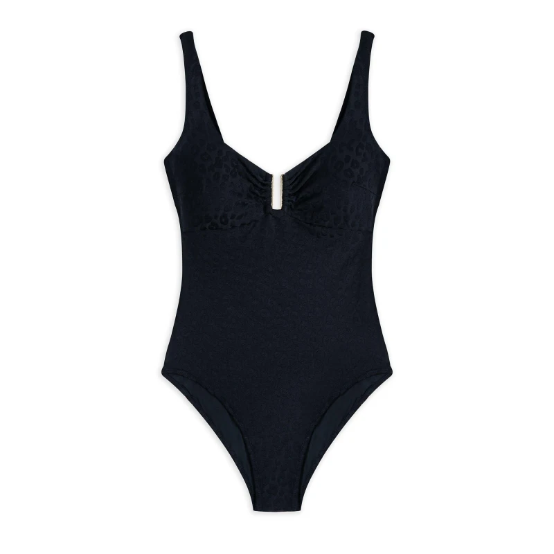 Image of Chelsea Peers Womens Plunge Swimsuit Leopard female 8 (XS)