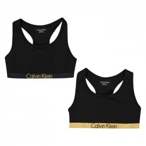 Image of Calvin Klein 2 Pack Gold Bralets - Black/Gold BEH